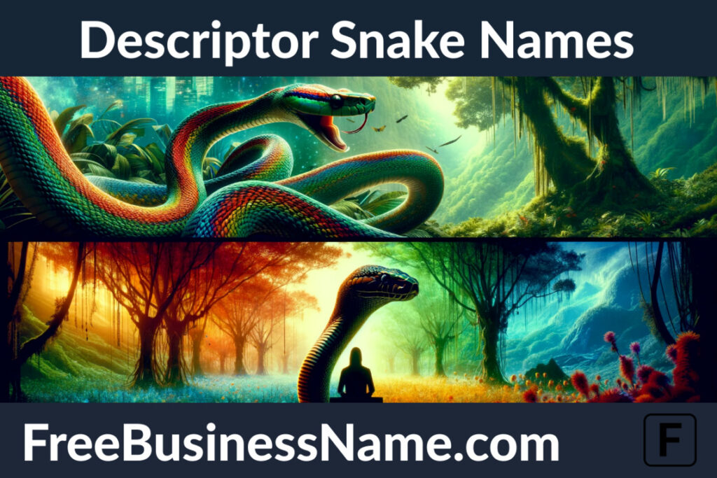 a cinematic image depicting snakes in scenes that emphasize their defining characteristics, visually conveying their descriptive attributes and highlighting the diversity and beauty of these creatures.