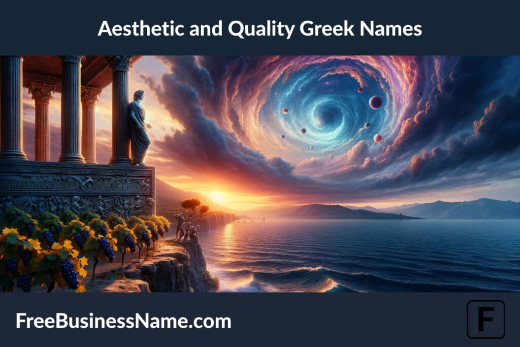 Your cinematic image, reflecting the aesthetic and quality of Greek names through visual symbolism, has been created.