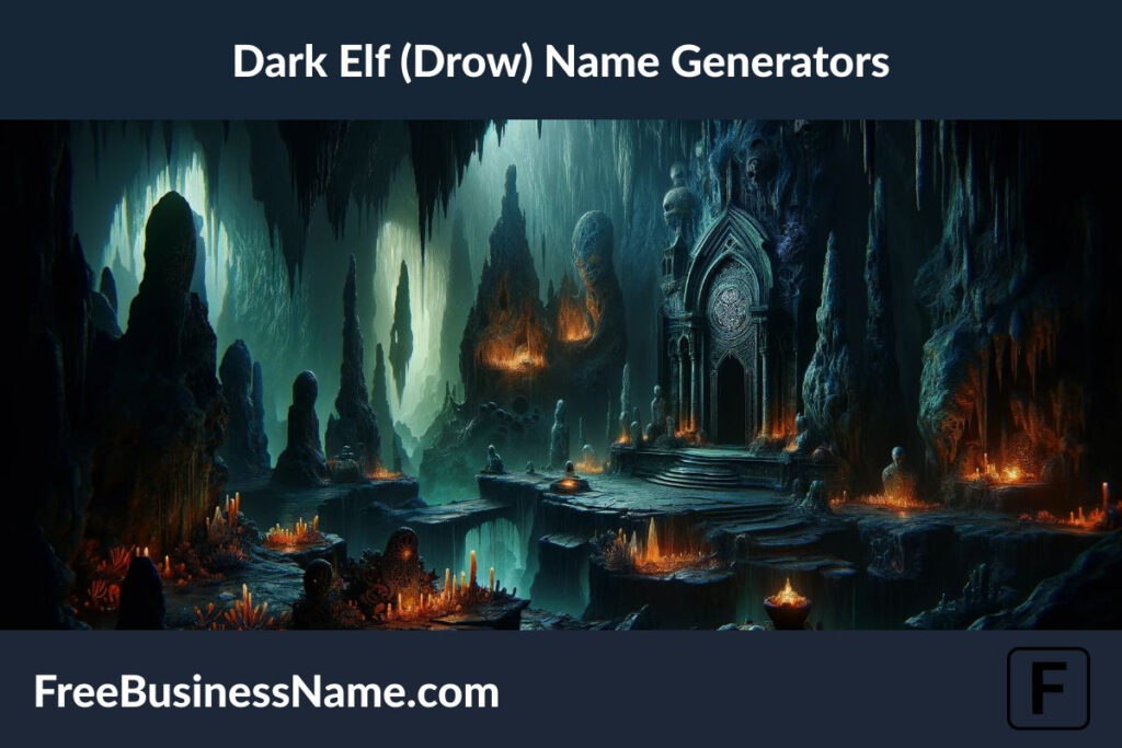 The cinematic image for the Dark Elf (Drow) Name Generators.