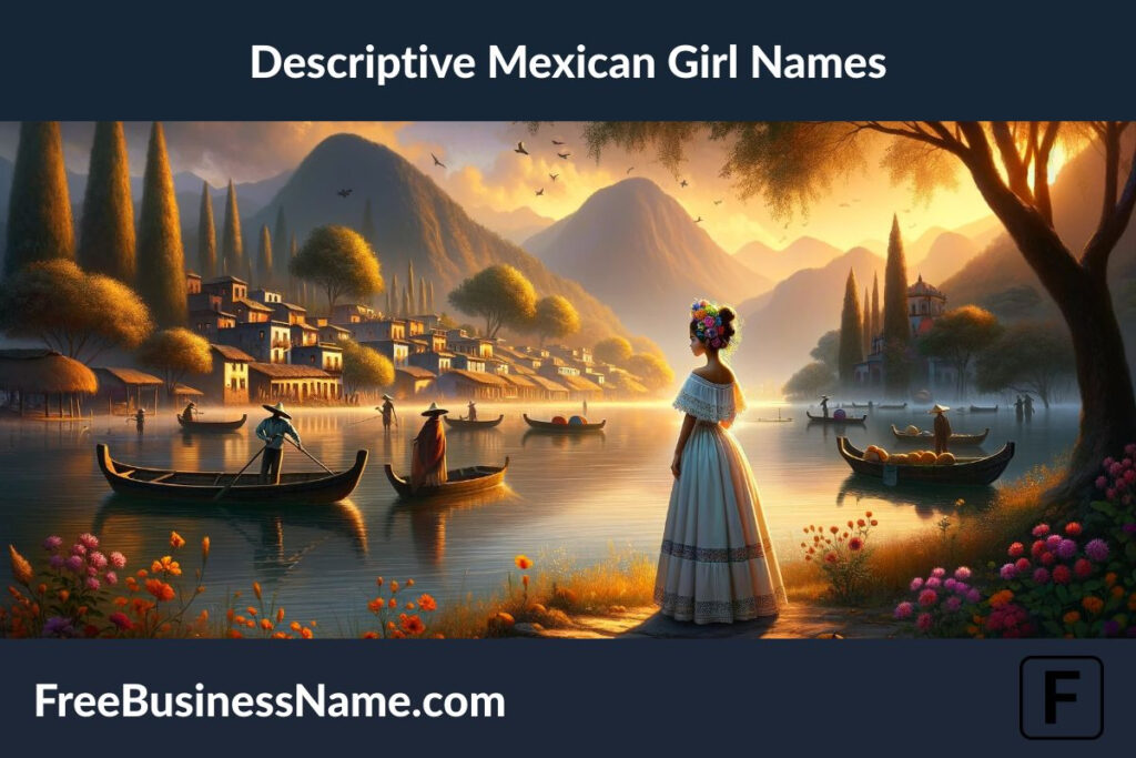 the cinematic image inspired by descriptive Mexican girl names, portraying a picturesque and expressive scene that captures the essence of Mexican culture and natural beauty.