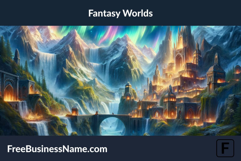 The cinematic image of a fantasy world known for its dwarven inhabitants has been created. It showcases the breathtaking landscape and the architectural marvels that hint at the presence of dwarves, capturing the magic and grandeur of their world.