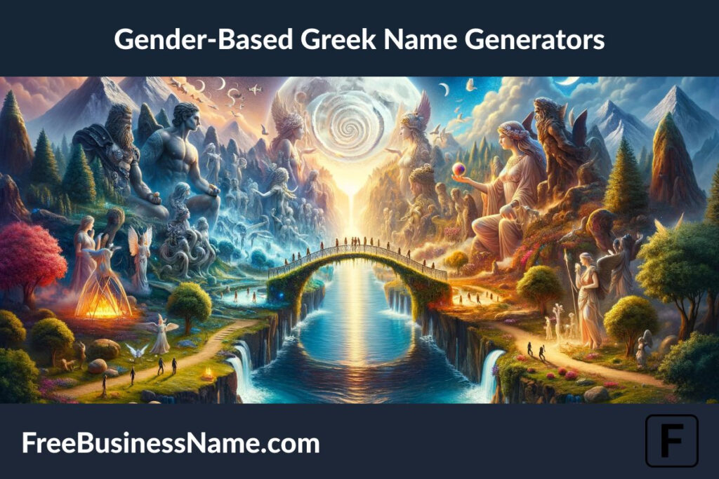 The cinematic image capturing the essence of Gender-Based Greek Name Generators has been created for your exploration.