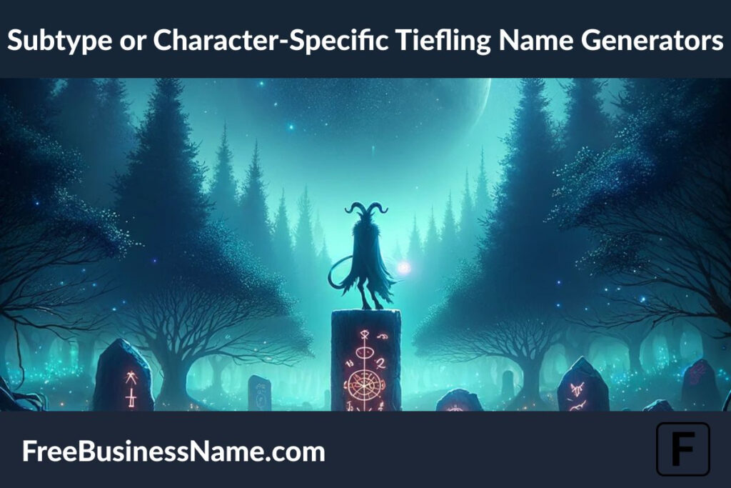 Here is the cinematic image depicting a mystical scene suitable for a Subtype or Character-Specific Tiefling Name Generator. This enchanting and magical setting aligns with the fantasy theme you're looking for.