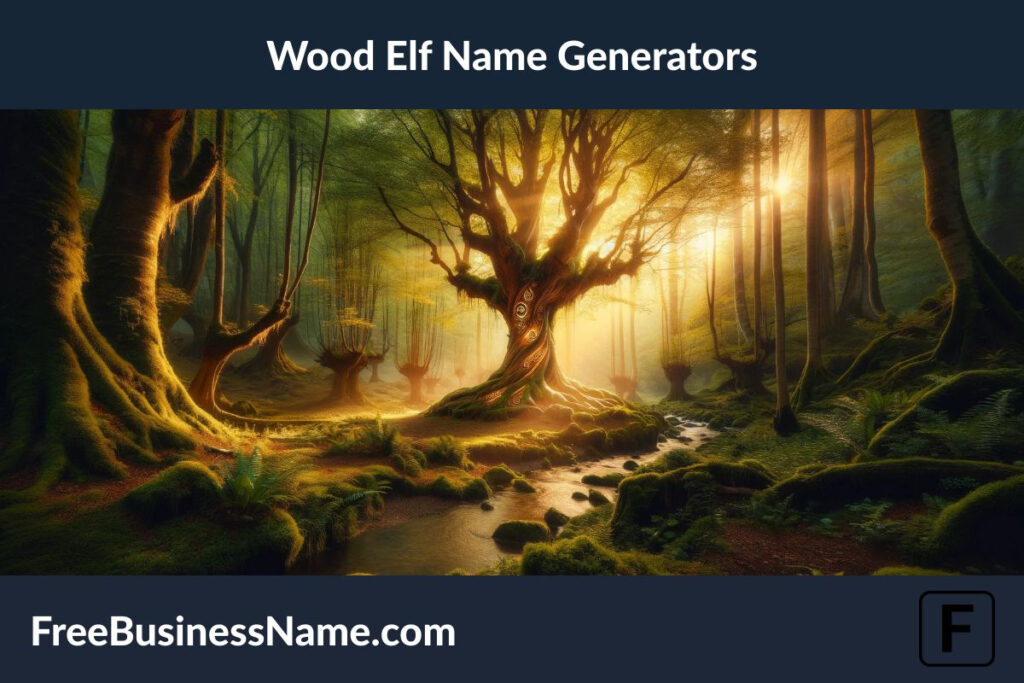 The cinematic image for the Wood Elf Name Generators.