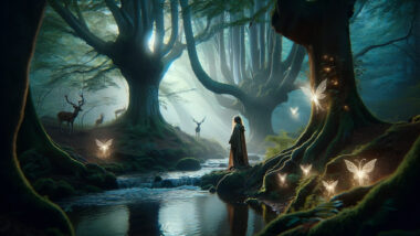 The cinematic image inspired by a Wood Elf name has been generated. You can view the serene and mystical scene that captures the essence of Wood Elf names and their deep connection with the natural world.