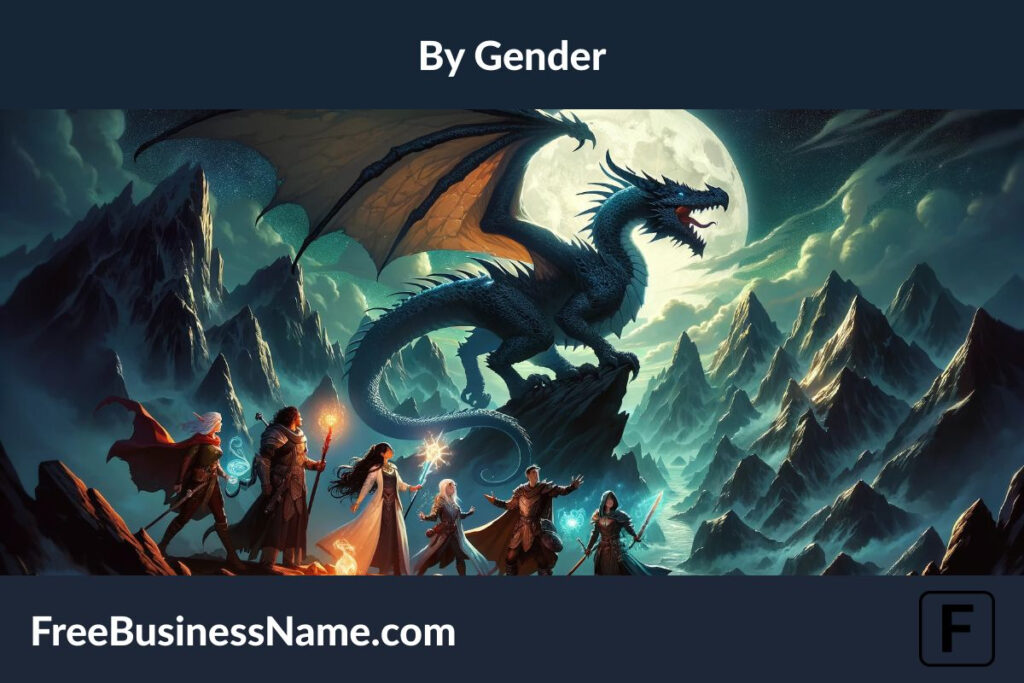 a cinematic image inspired by the Dungeons and Dragons Name Generators by Gender is now crafted, showcasing a scene that embodies the spirit of inclusivity and adventure. This image highlights a diverse group of heroes ready to face the challenges ahead under the moonlit sky.