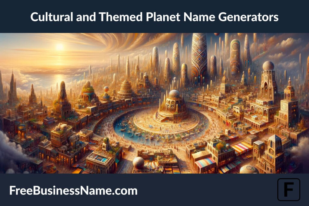 The image draws inspiration from a planet enriched by a myriad of cultures, showcasing a vivid mosaic of traditions, architecture, and communal festivities. This artwork invites you into a world where diversity is celebrated, and every aspect of life is imbued with cultural depth and thematic vibrance.