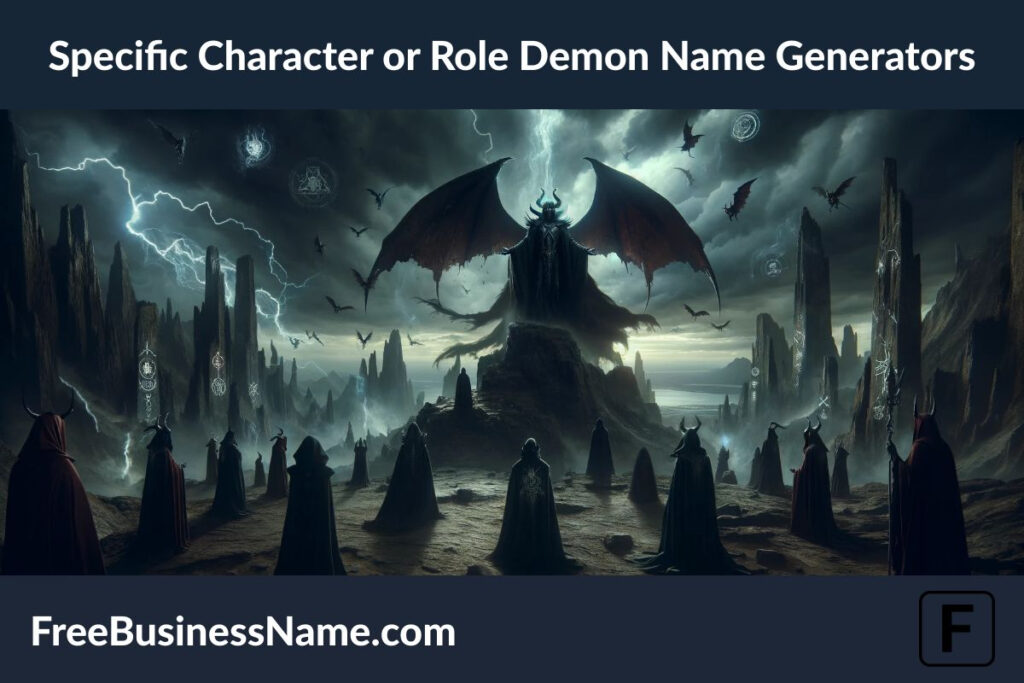 The cinematic image inspired by Specific Character or Role Demon Name Generators has been created, delving into the intricate world of demons and their unique stories and hierarchies.