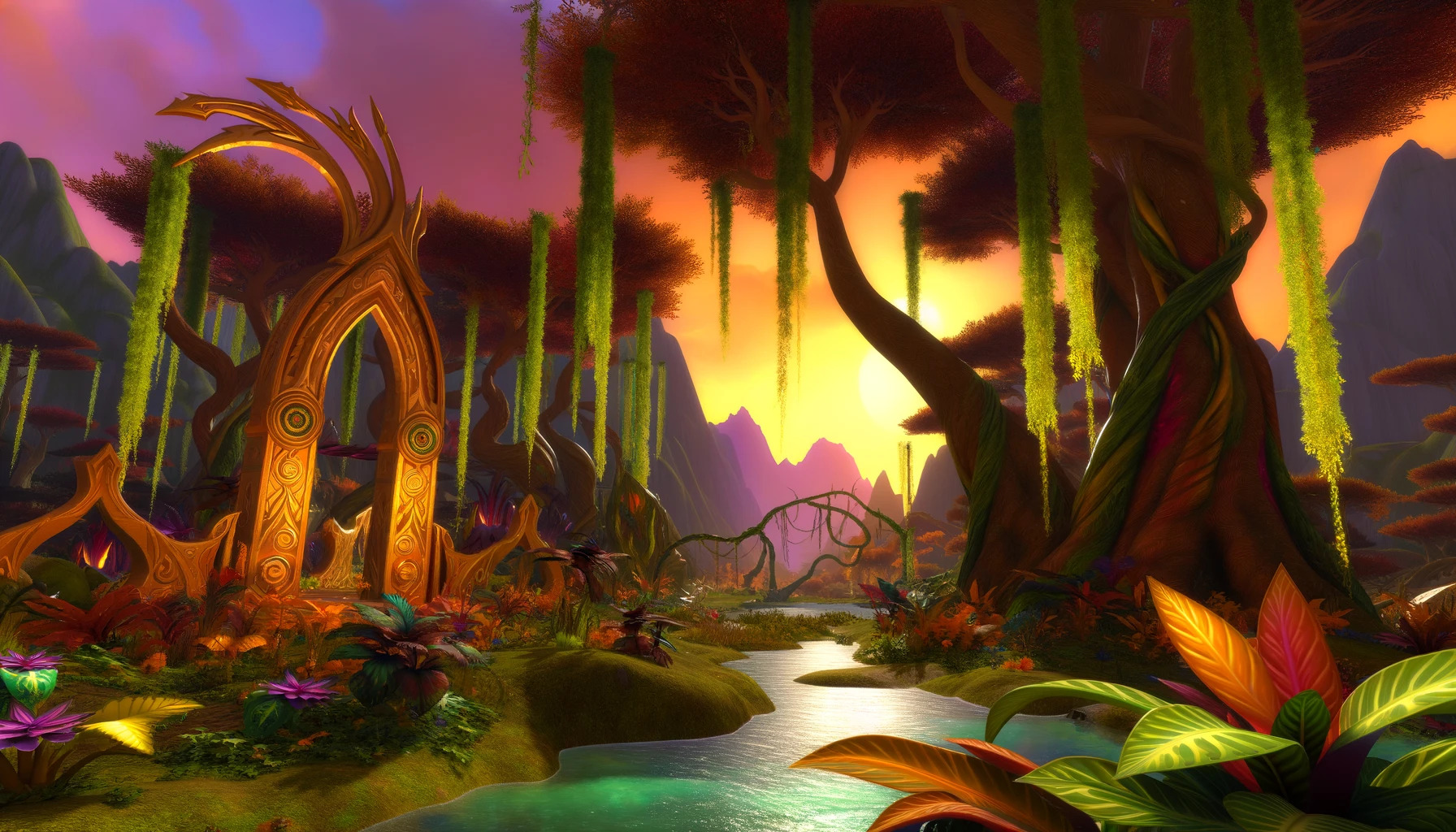a cinematic image inspired by a Blood Elf theme, set in a fantastical landscape. Feel free to explore the details in the image.