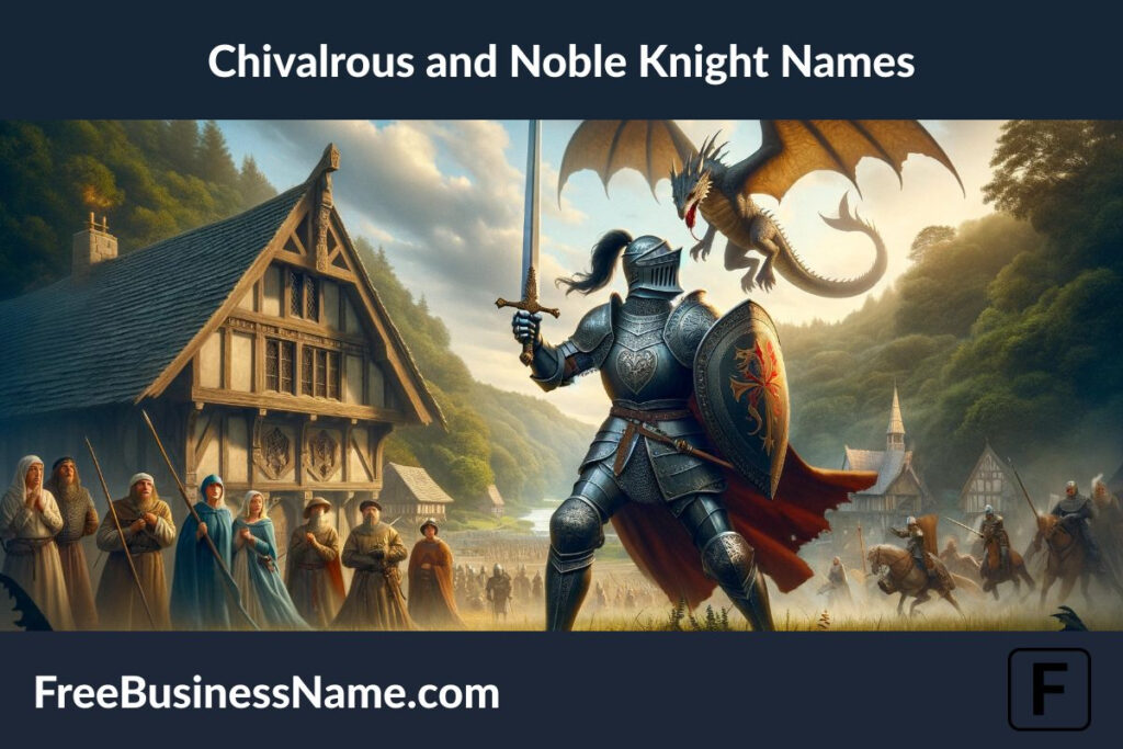 This image captures the quintessence of chivalry and nobility, portraying a knight in a moment of gallant heroism. It's a visual narrative of courage, honor, and the noble pursuit of protecting the innocent, a timeless tale of the chivalrous knight.
